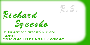 richard szecsko business card
