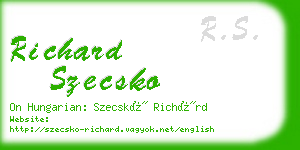 richard szecsko business card